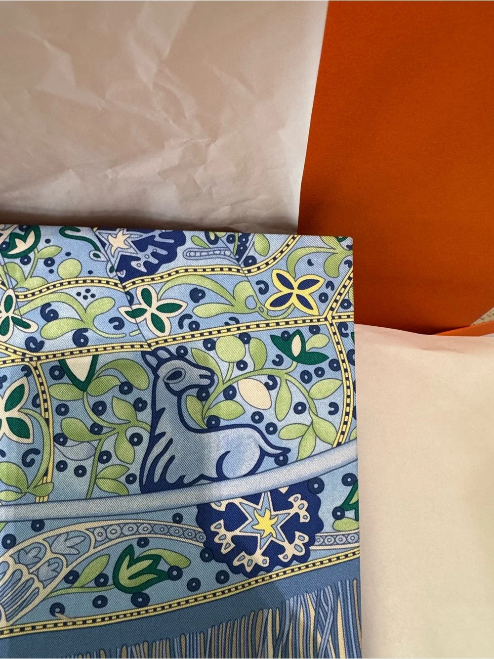 ‘26 Hermes Petit h - Large Decorative Silk/Twill Upholstered Box - BNIB